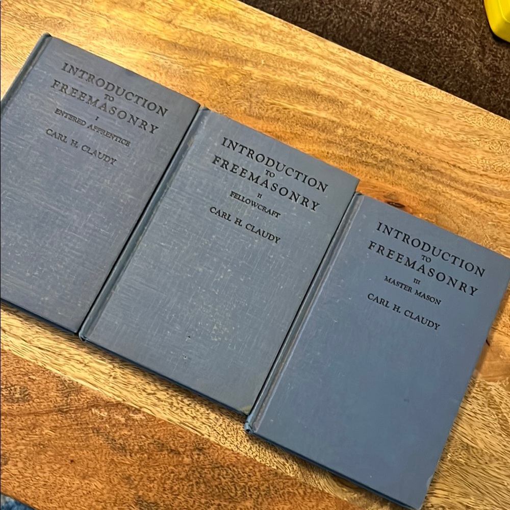 Set of three Freemasonry books. Dated 1937. Copyright 1931.
